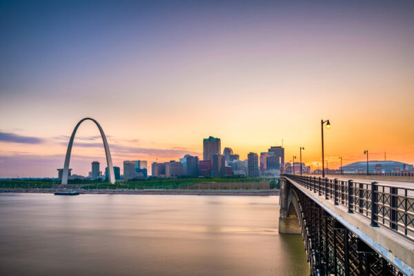 Arch and skyline in St. Louis, Missouri