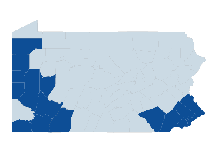 PA counties map